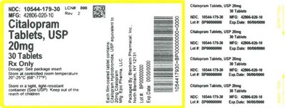 Label 20mg 30ct - LABEL CITALOPRAM TABS 20MG BPI(10544 179 30) EPIC(42806 020 10) REV2